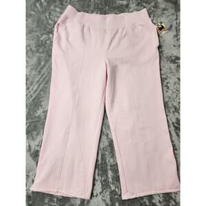 NEW Avia Plush Fleece High Rise Pull On Sweatpants Size XL (16-18) Pink Lounge